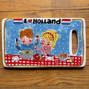 Blond Amsterdam, Unox Line, I Love Holland Ceramic Cheese Board 9.75”L